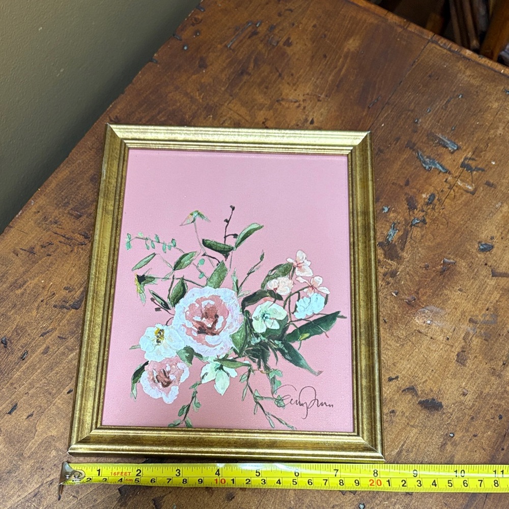 Floral Art with Gold Wooden Frame